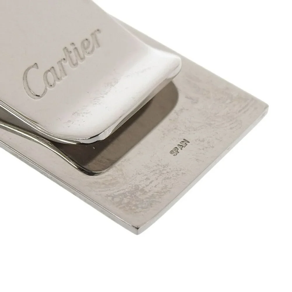 Cartier Happy Birthday 2 C Decor Logo Engraved Bill Clip Billfold Money Clip